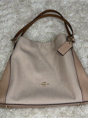 COACH LEGACY JACQUARD CANVAS EDIE 31 MEDIUM SHOULDER BAG 28895 BEECHWOOD GOLD